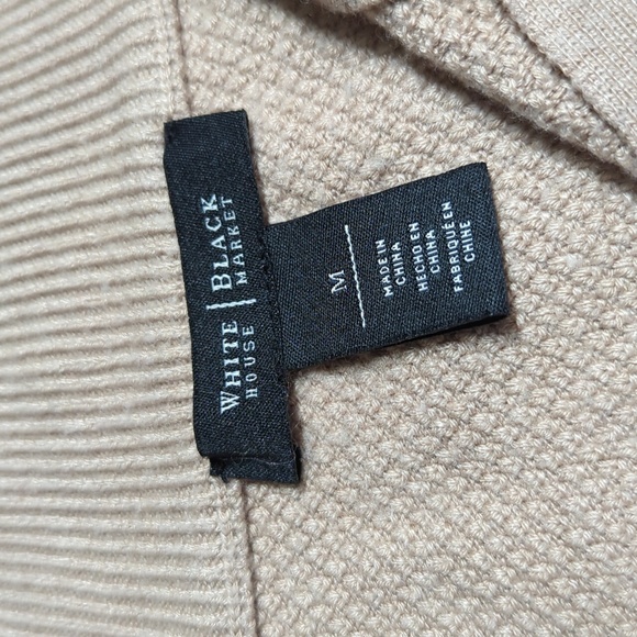 White House Black Market Modal Tan Knit Cardigan Sweater Zip Medium - Picture 7 of 17